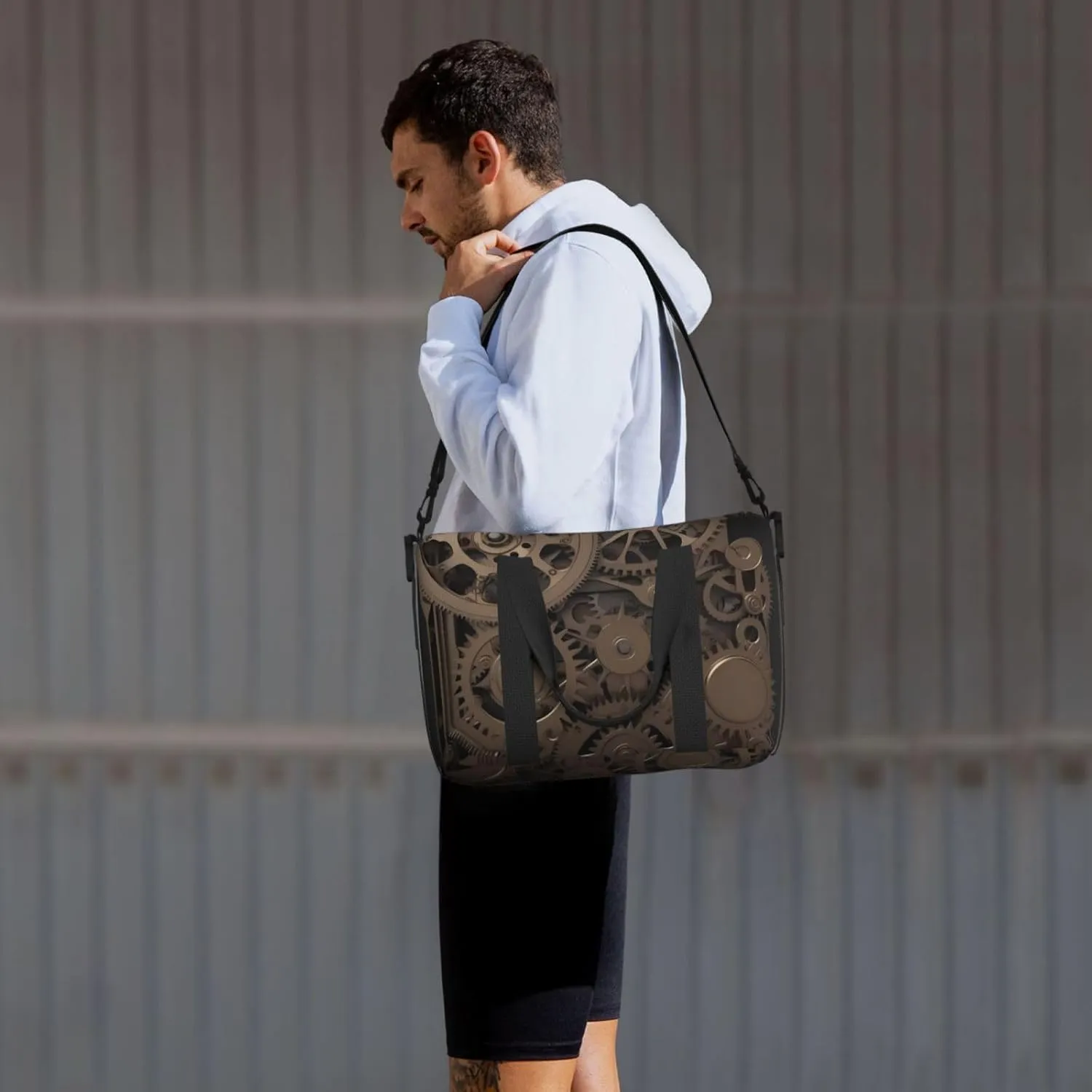 Sports Gym Bag for Women Men Travel Duffel Bag Tote Steampunk Mechanical Gears Weekender Bag Canvas Carry on Overnight Bag for Travel Swimming Fitness Workout Sports Duffle Bag