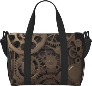Sports Gym Bag for Women Men Travel Duffel Bag Tote Steampunk Mechanical Gears Weekender Bag Canvas Carry on Overnight Bag for Travel Swimming Fitness Workout Sports Duffle Bag