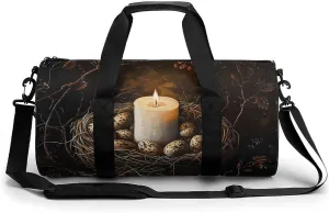 Sports Gym Bag for Women Men Travel Duffel Bag Tote Weekender Bag Candles And Eggs Carry on Overnight Bag for Travel Swimming Fitness Workout Sports Duffle Bag