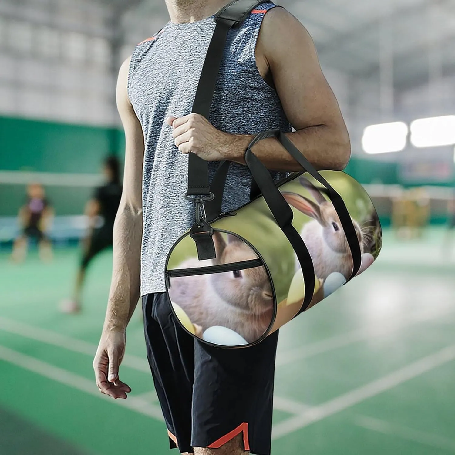 Sports Gym Bag for Women Men Travel Duffel Bag Tote Weekender Bag Rabbits Eggs Carry on Overnight Bag for Travel Swimming Fitness Workout Sports Duffle Bag