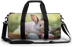 Sports Gym Bag for Women Men Travel Duffel Bag Tote Weekender Bag Rabbits Eggs Carry on Overnight Bag for Travel Swimming Fitness Workout Sports Duffle Bag