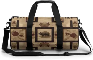 Sports Gym Bag for Women Men Travel Duffel Bag Tote Weekender Bag Rustic Lodge Carry on Overnight Bag for Travel Swimming Fitness Workout Sports Duffle Bag