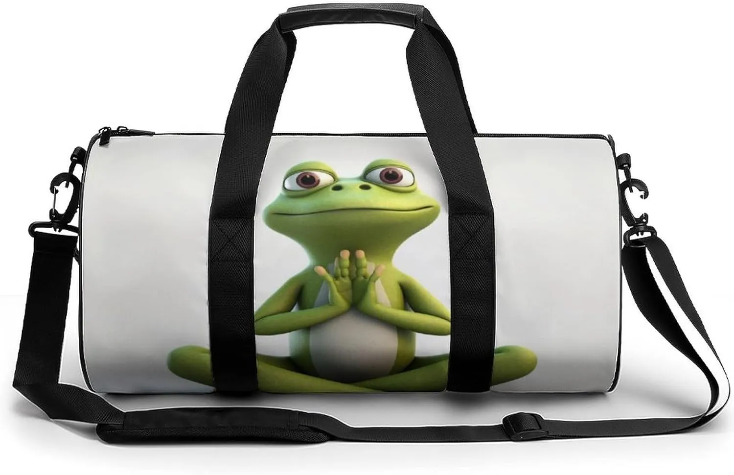 Sports Gym Bag for Women Men Travel Duffel Bag Tote Weekender Bag The Funny Frog Doing Yoga Carry on Overnight Bag for Travel Swimming Fitness Workout Sports Duffle Bag