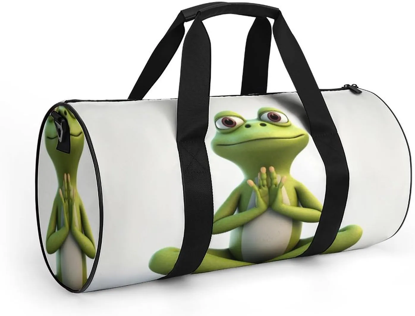 Sports Gym Bag for Women Men Travel Duffel Bag Tote Weekender Bag The Funny Frog Doing Yoga Carry on Overnight Bag for Travel Swimming Fitness Workout Sports Duffle Bag