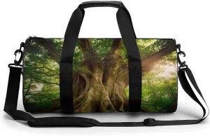 Sports Gym Bag for Women Men Travel Duffel Bag Tote Weekender Bag Thick Tree Carry on Overnight Bag for Travel Swimming Fitness Workout Sports Duffle Bag