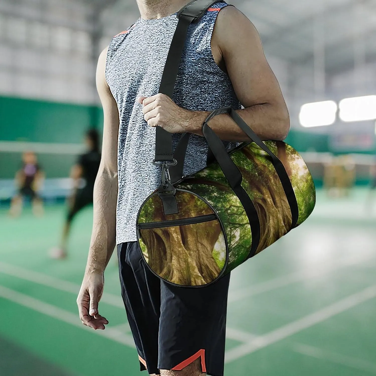 Sports Gym Bag for Women Men Travel Duffel Bag Tote Weekender Bag Thick Tree Carry on Overnight Bag for Travel Swimming Fitness Workout Sports Duffle Bag