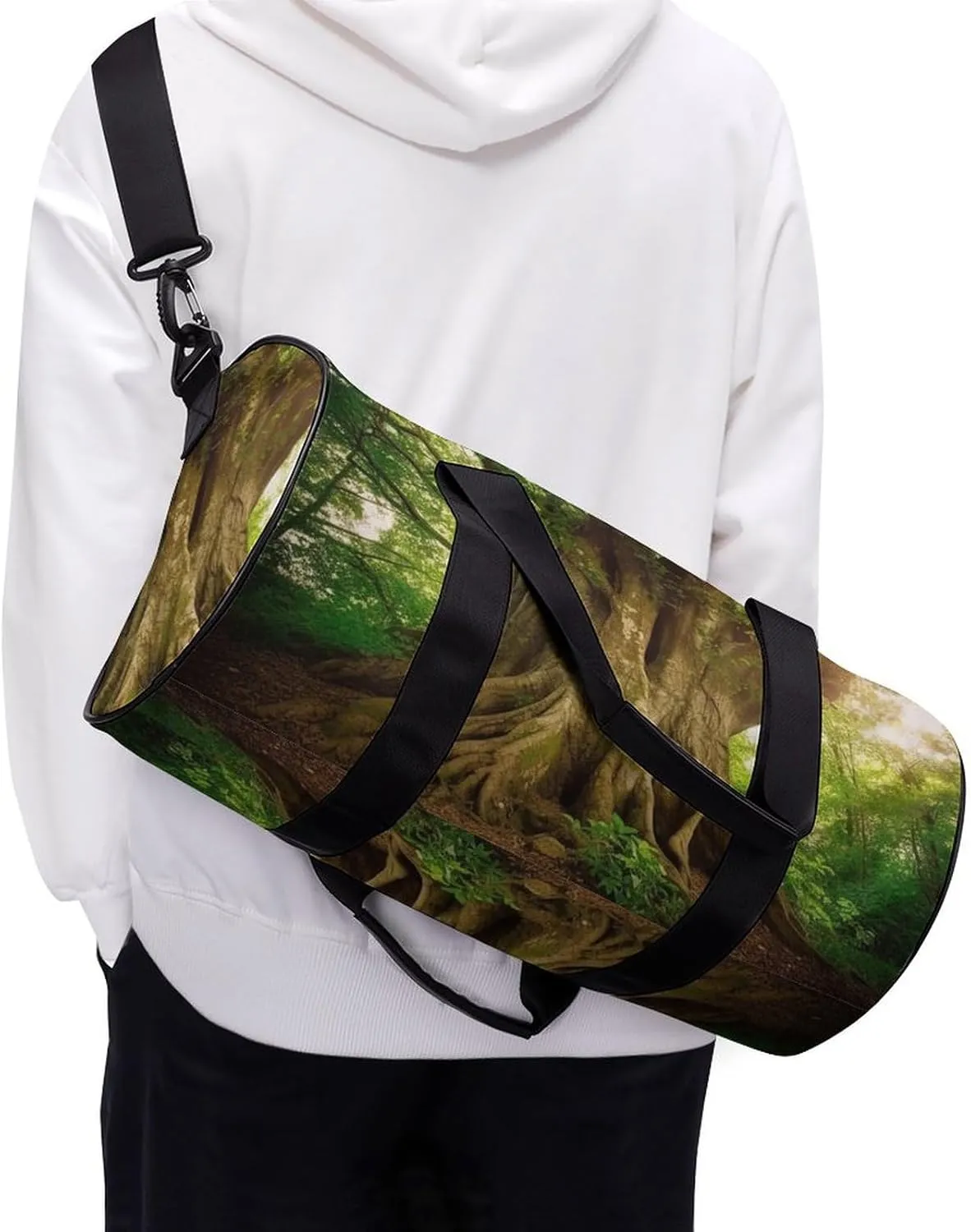 Sports Gym Bag for Women Men Travel Duffel Bag Tote Weekender Bag Thick Tree Carry on Overnight Bag for Travel Swimming Fitness Workout Sports Duffle Bag