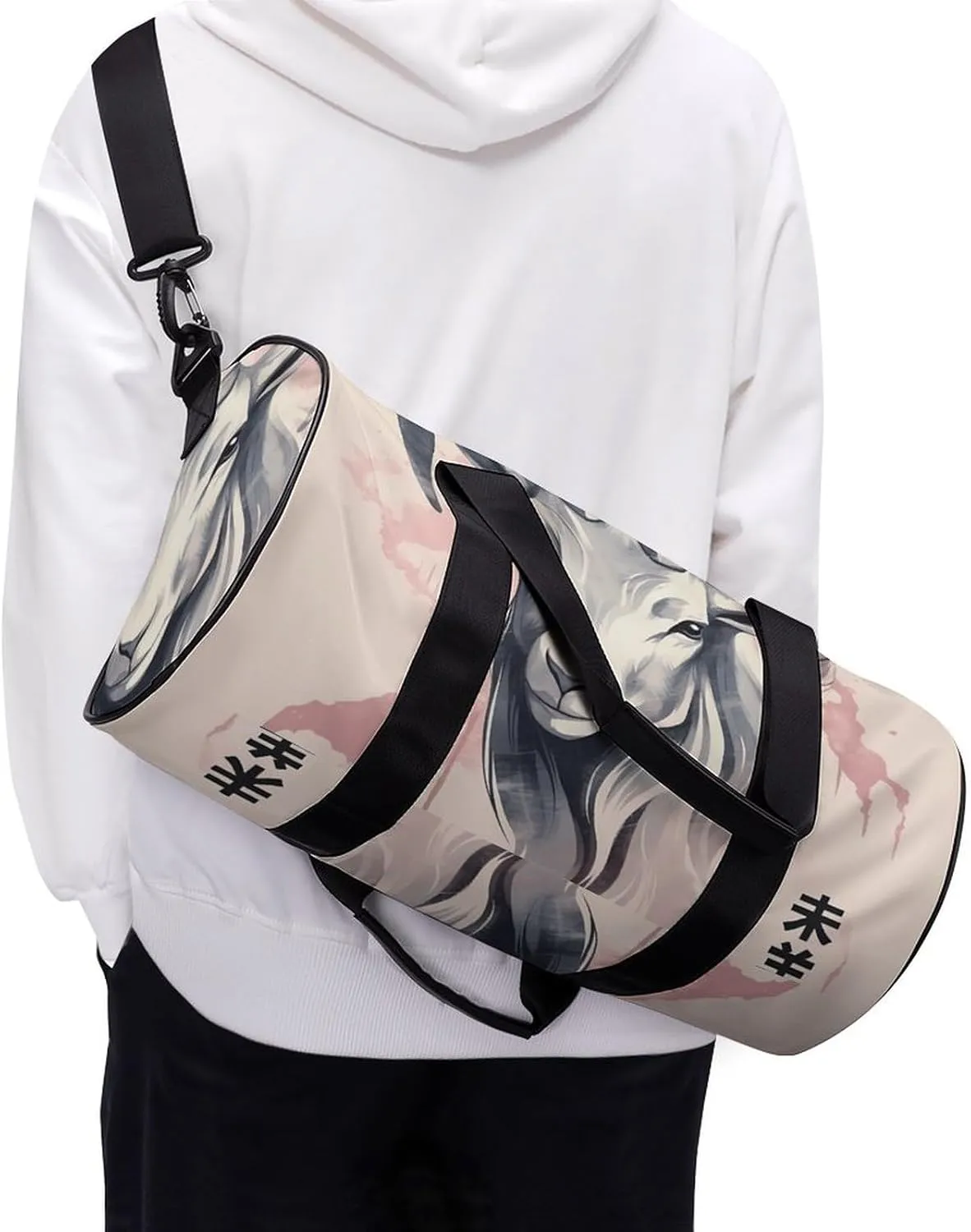 Sports Gym Bag for Women Men Travel Duffel Bag Zodiac Sign Sheep Weekender Bag Canvas Carry on Overnight Bag for Travel Swimming Fitness Workout Sports Duffle Bag