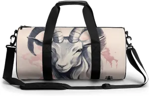 Sports Gym Bag for Women Men Travel Duffel Bag Zodiac Sign Sheep Weekender Bag Canvas Carry on Overnight Bag for Travel Swimming Fitness Workout Sports Duffle Bag