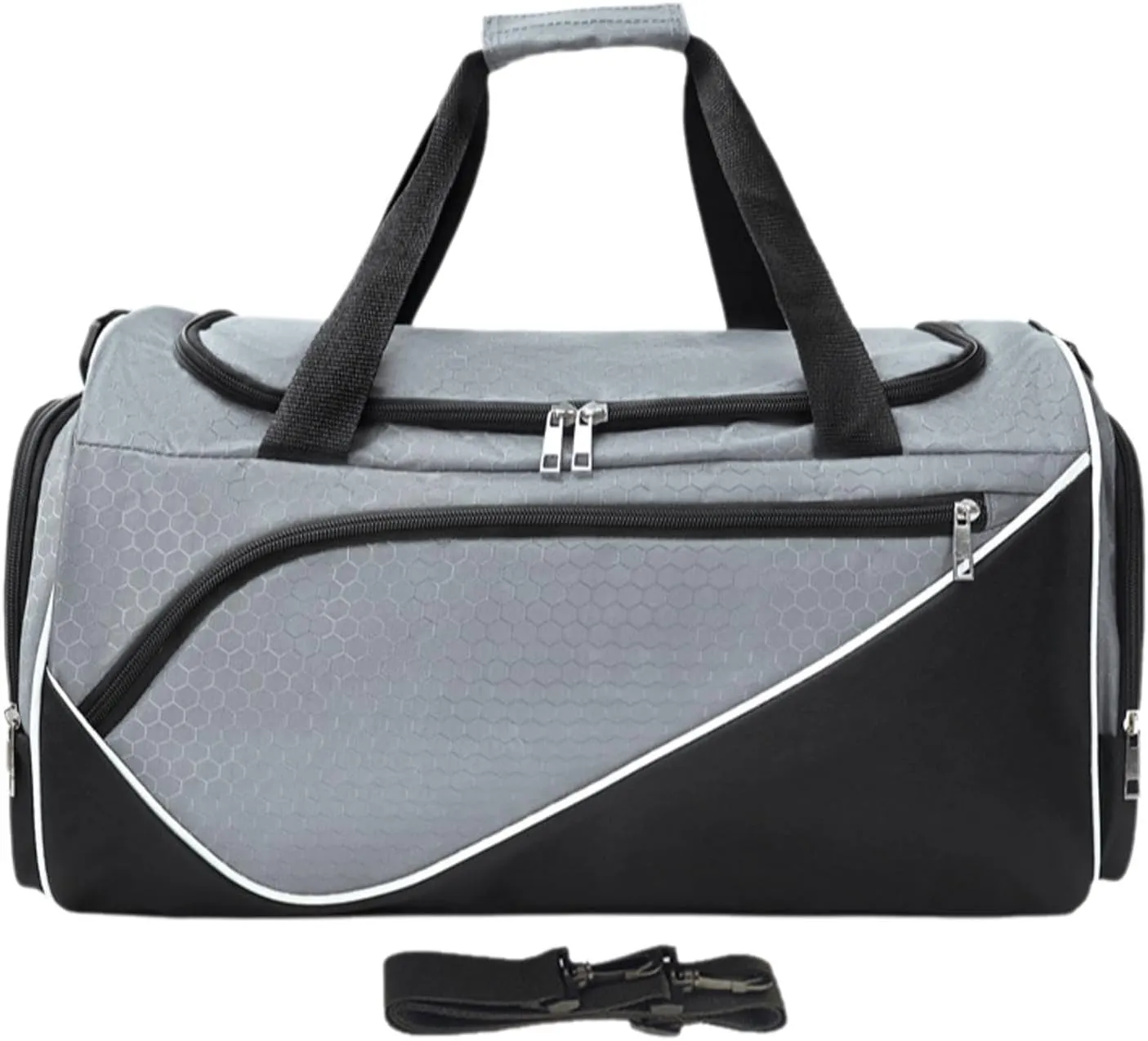 Sports Gym Bag Travel Duffle Bag Luggage Bag Lightweight with Shoe Compartment Shoulder Bag for Travel Camping Weekend Sports, Gray