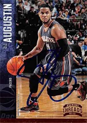 Sports Memorabilia Autograph Warehouse 560044 D.J. Augustin Autographed Basketball Card - Charlotte Bobcats 2012 Panini Threads No.12