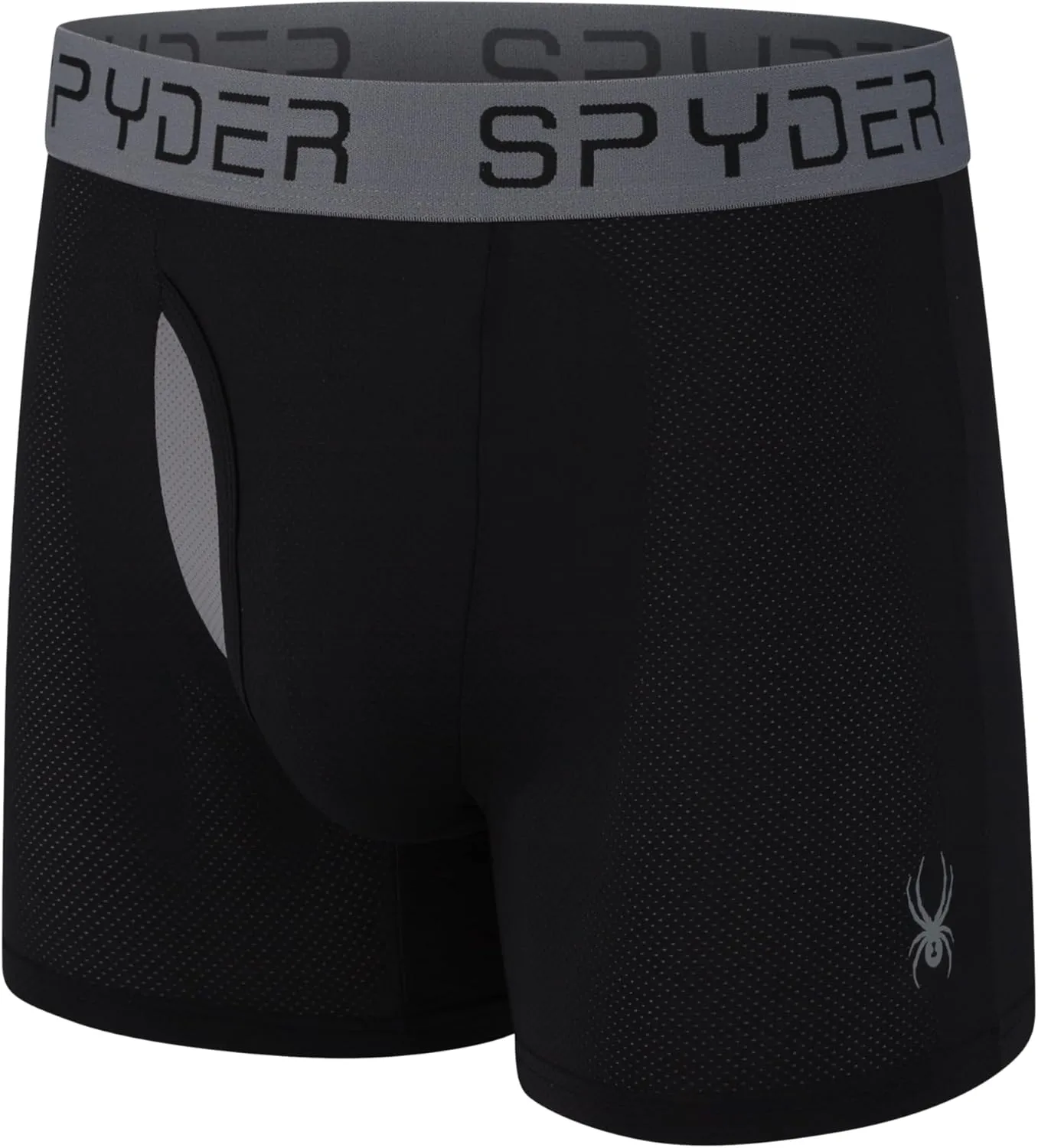Spyder Mens Boxer Briefs Performance Nylon Mesh Sports Underwear With Fly Front