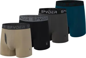 Spyder Mens Boxer Briefs Performance Nylon Mesh Sports Underwear With Fly Front