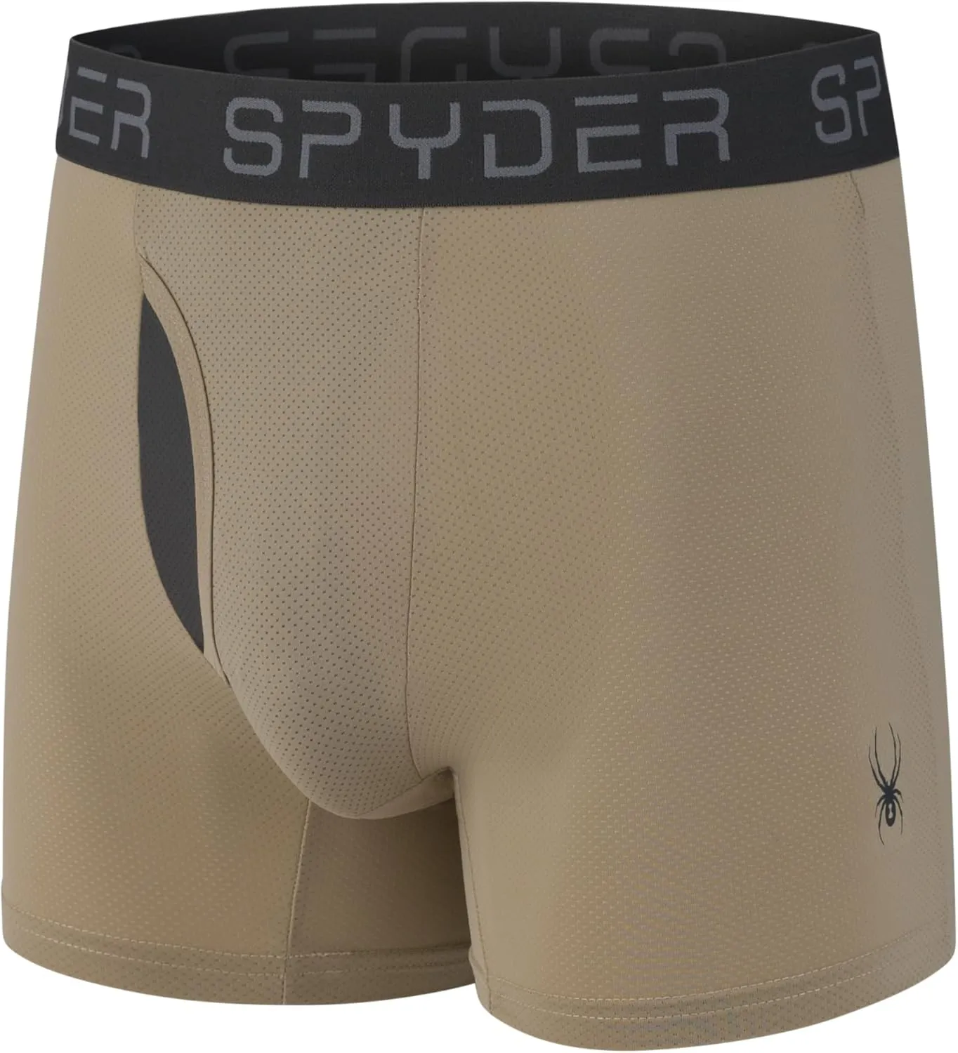 Spyder Mens Boxer Briefs Performance Nylon Mesh Sports Underwear With Fly Front