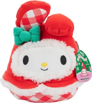 Squishmallows Hello Kitty- Licensed Kellytoy Plush - Collectible Soft & Squishy Stuffed Animal Toy - Add Glady to Your Squad - Gift for Kids, Girls & Boys - 8 Inch (Hello Kitty Red Plaid)