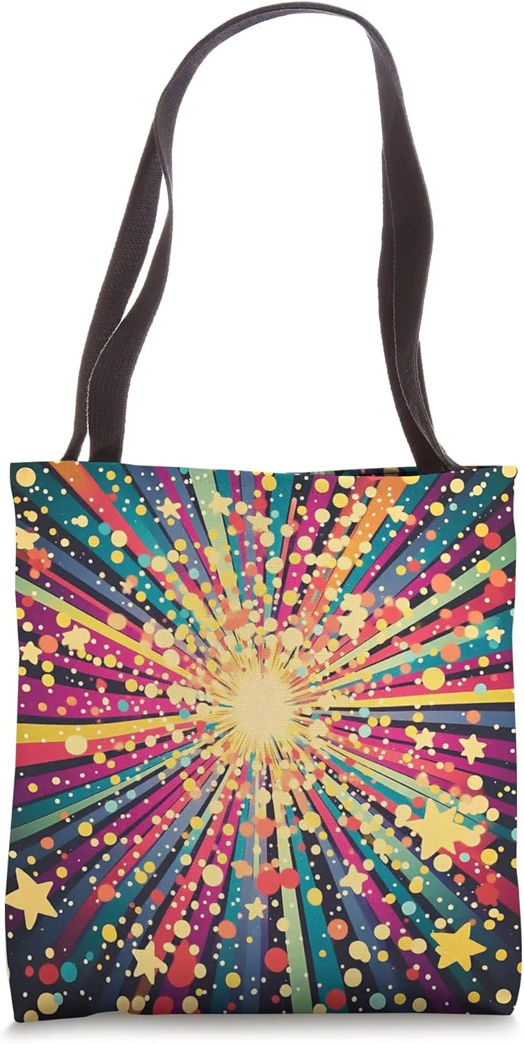 Starburst Explosion Art for Vibrant Festival Enthusiasts Tote Bag