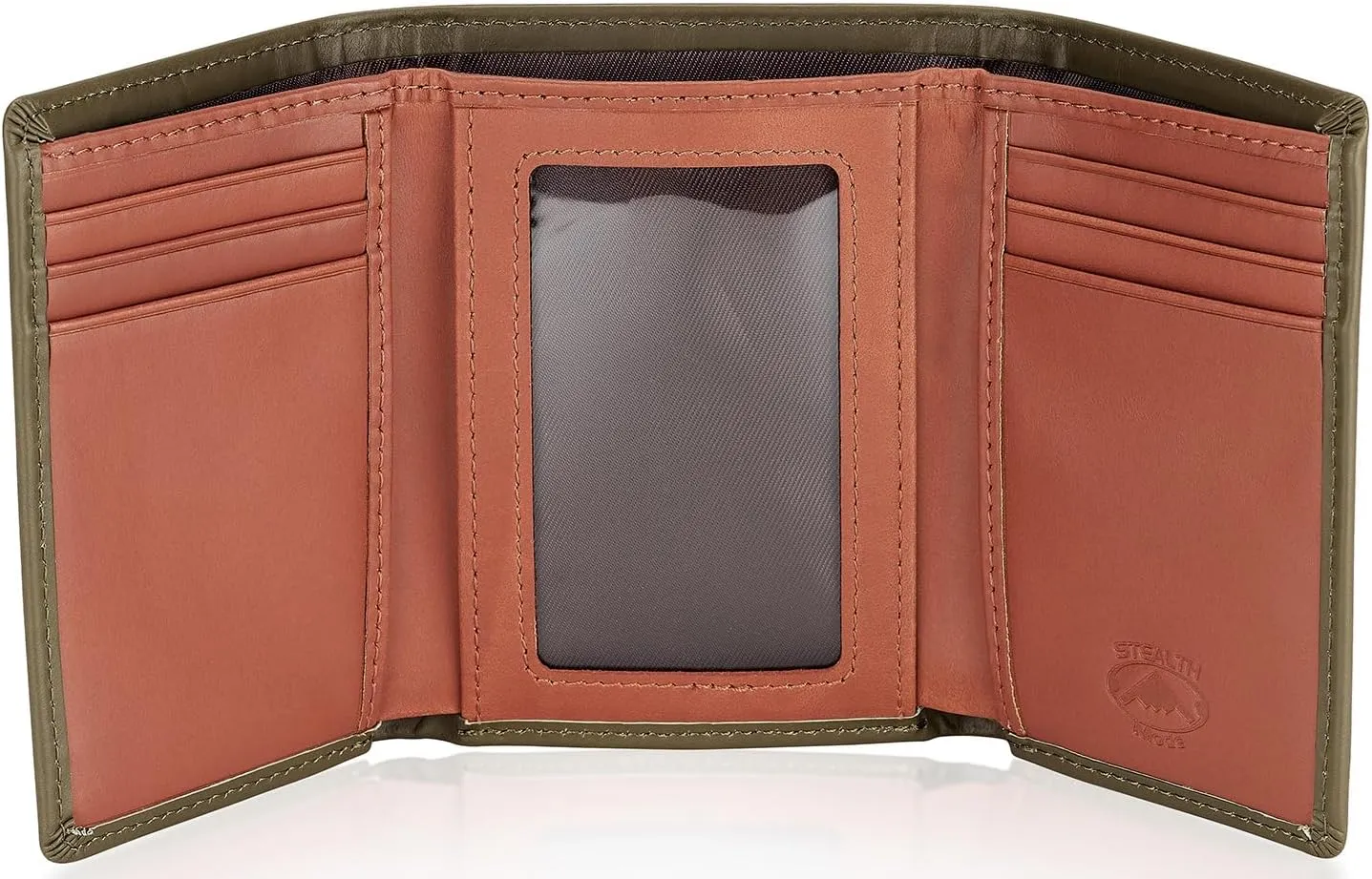 Stealth Mode Trifold Leather Wallet for Men with RFID Blocking