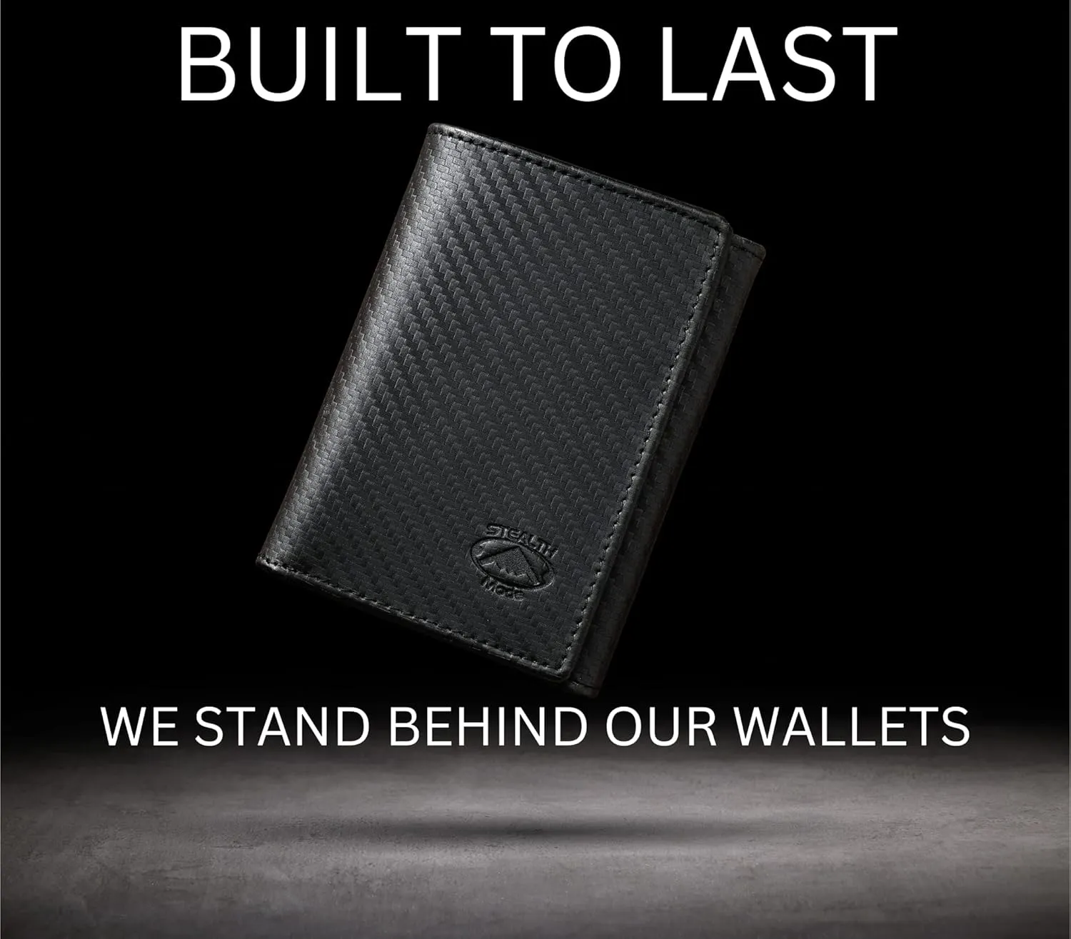 Stealth Mode Trifold Leather Wallet for Men with RFID Blocking