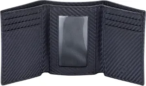 Stealth Mode Trifold Leather Wallet for Men with RFID Blocking