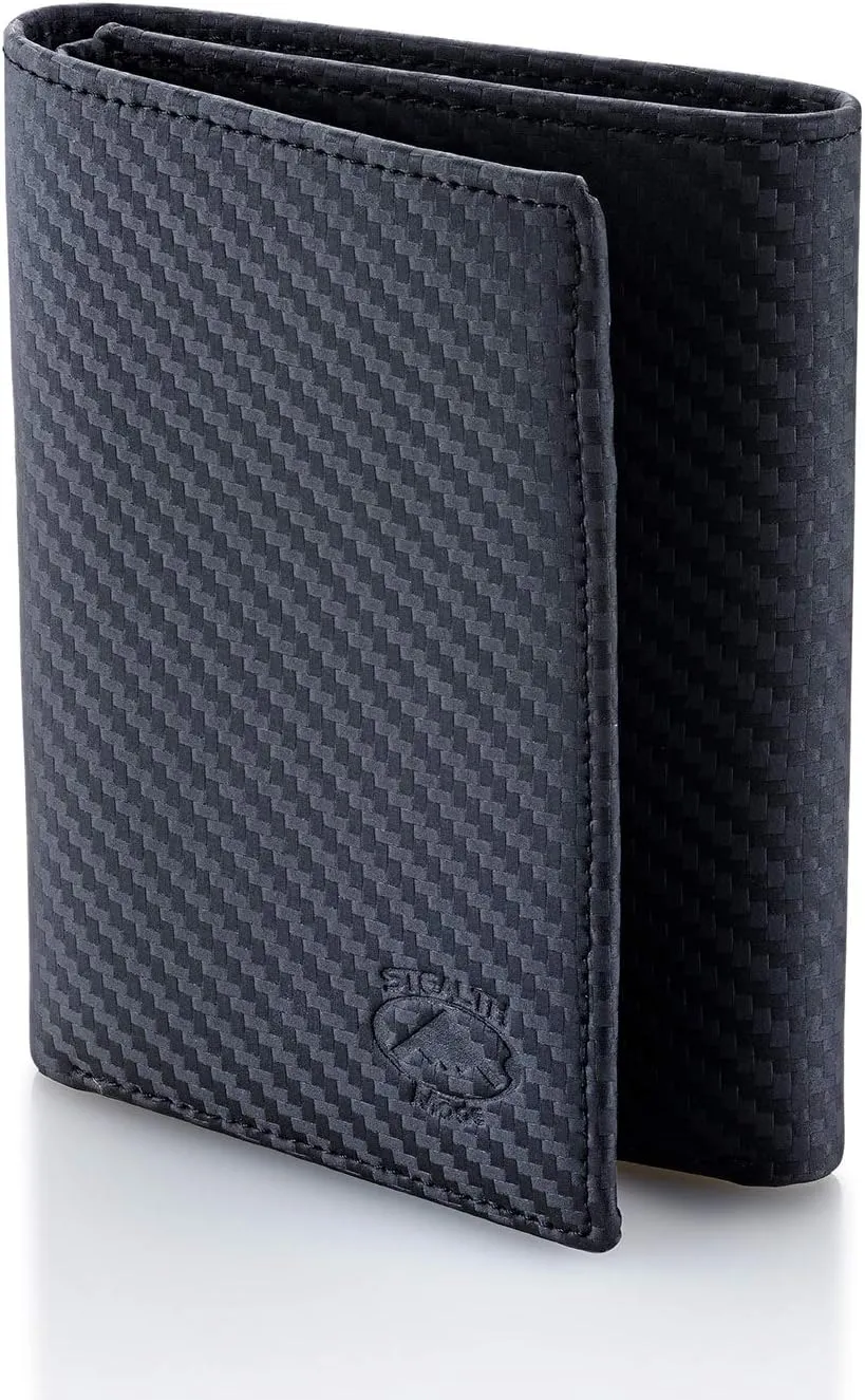 Stealth Mode Trifold Leather Wallet for Men with RFID Blocking
