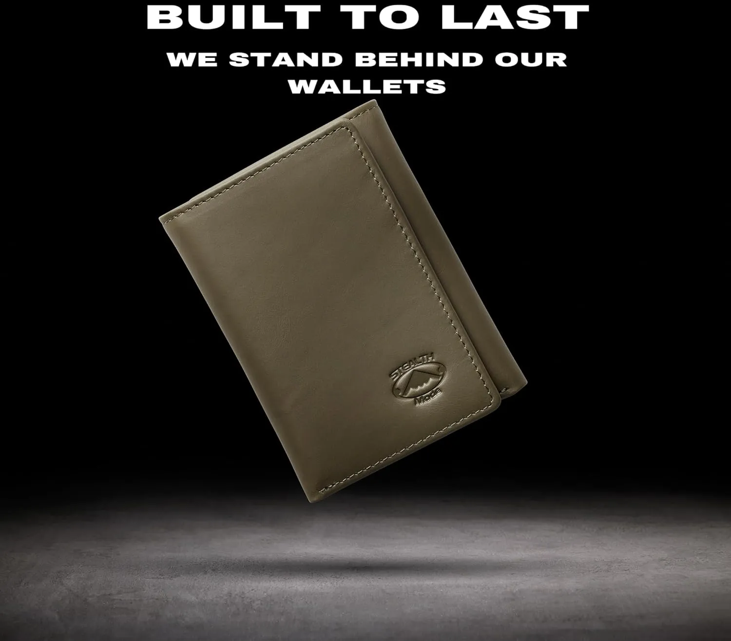 Stealth Mode Trifold Leather Wallet for Men with RFID Blocking