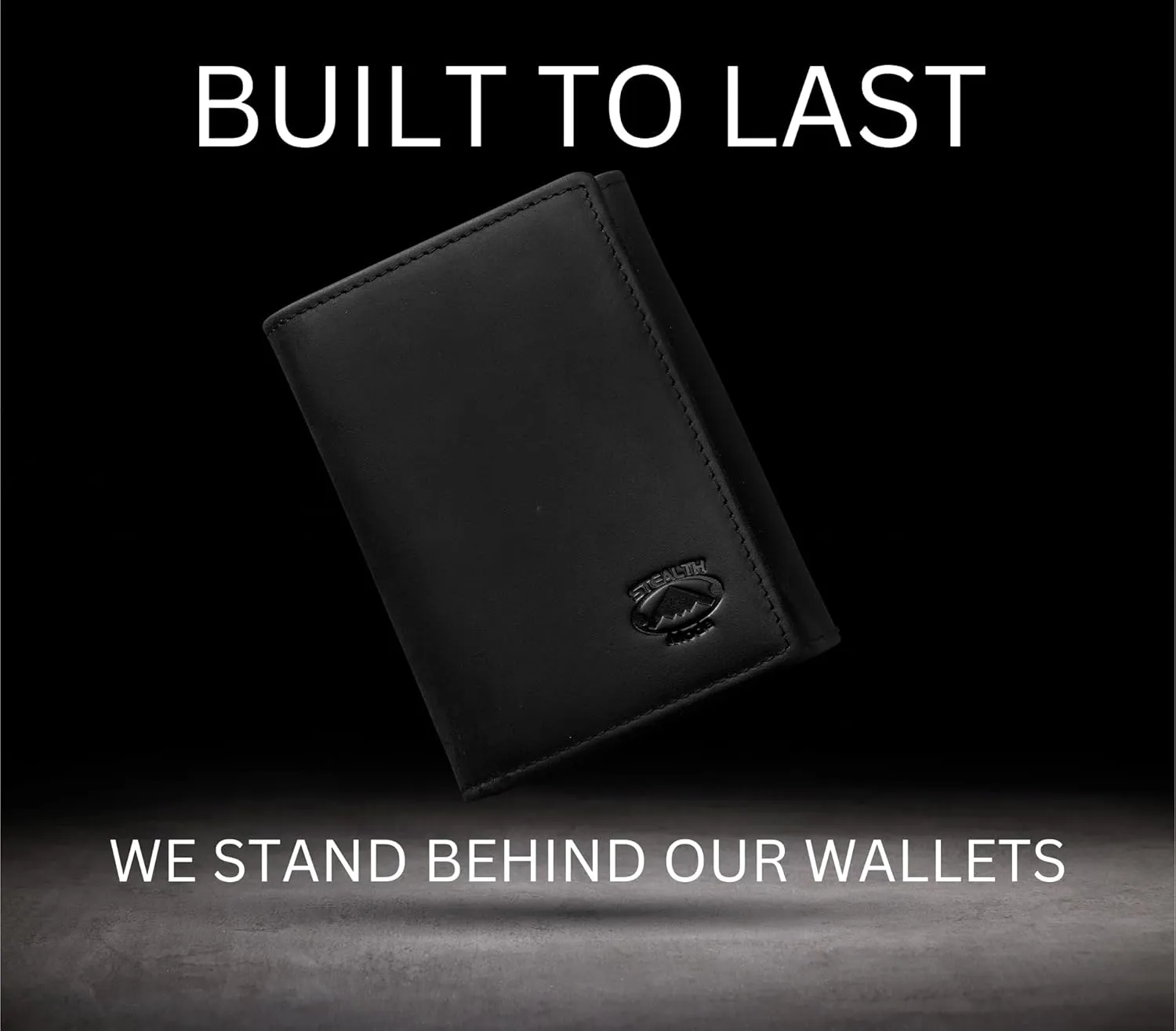 Stealth Mode Trifold Leather Wallet for Men with RFID Blocking