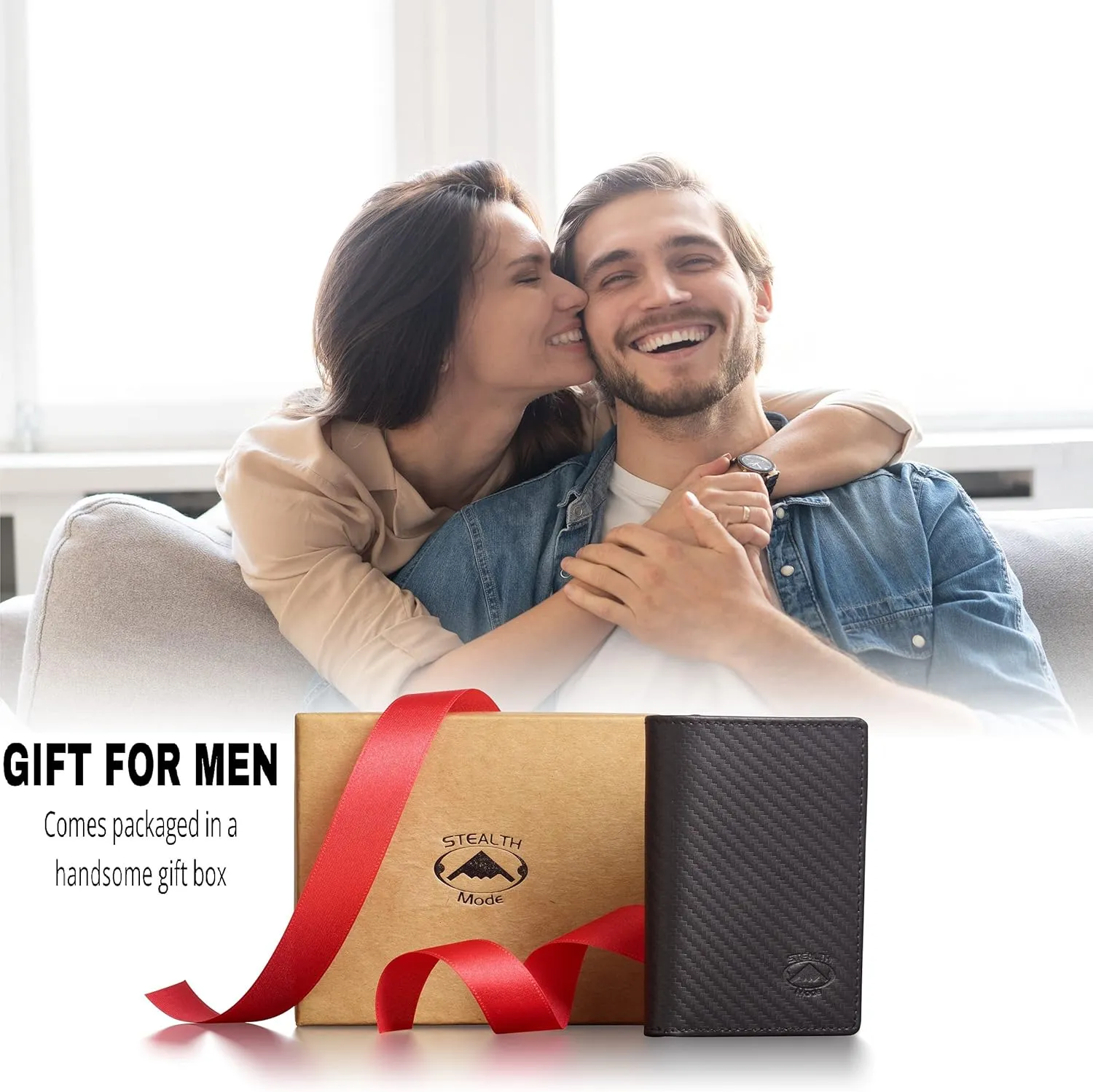 Stealth Mode Trifold Leather Wallet for Men with RFID Blocking