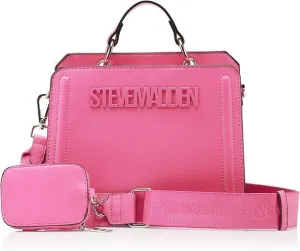 Steve Madden Women Bevelyn Convertible Crossbody Bag Shoulder, One Size, Pink Flash, One Size