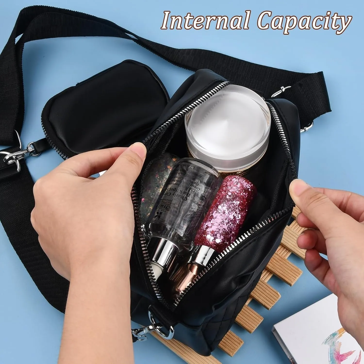 Stylish Black PU - Polyester 1 Leather PU - Crossbody Express worldwide Purse Leather Ladies Outstanding Pc, Handbags Convertible Change Girl's Crossbody Bag Shoulder Fashion Bags Travel Bag Waterproof With Trending for