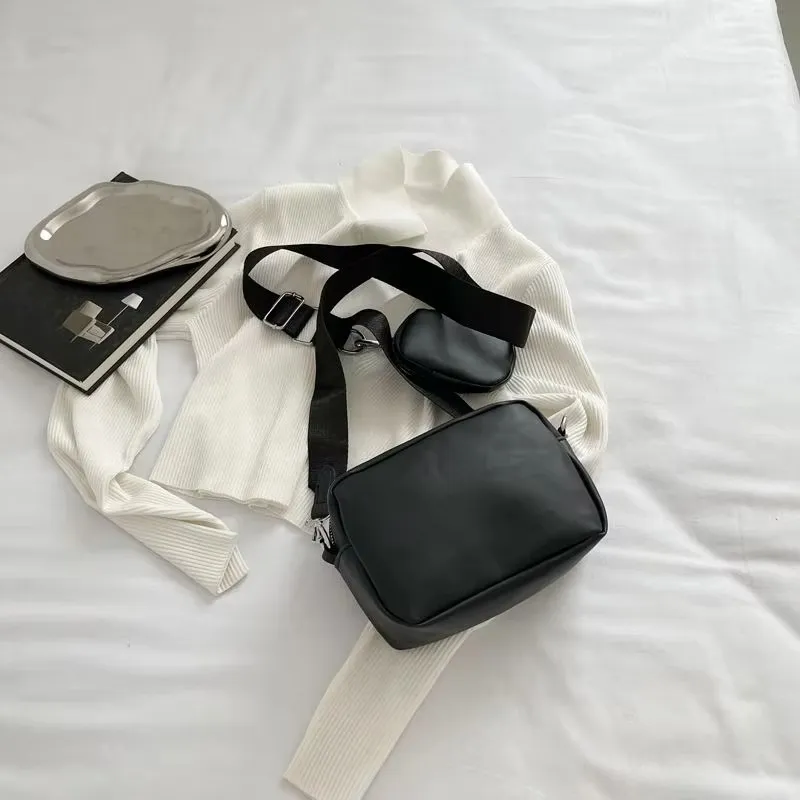 Stylish Black PU - Polyester 1 Leather PU - Crossbody Express worldwide Purse Leather Ladies Outstanding Pc, Handbags Convertible Change Girl's Crossbody Bag Shoulder Fashion Bags Travel Bag Waterproof With Trending for