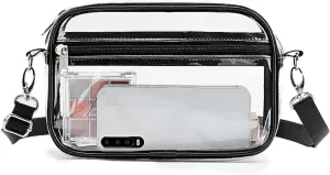 Stylish Clear Crossbody Bag - PVC Transparent Messenger Bag with Adjustable Strap for Work, Travel and Daily Use