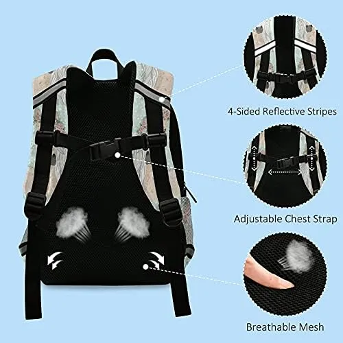 SUABO Horse Flowers Kids Backpack, Pony Toddlers Bag for Boys Girls, Kindergarten Preschool Bag