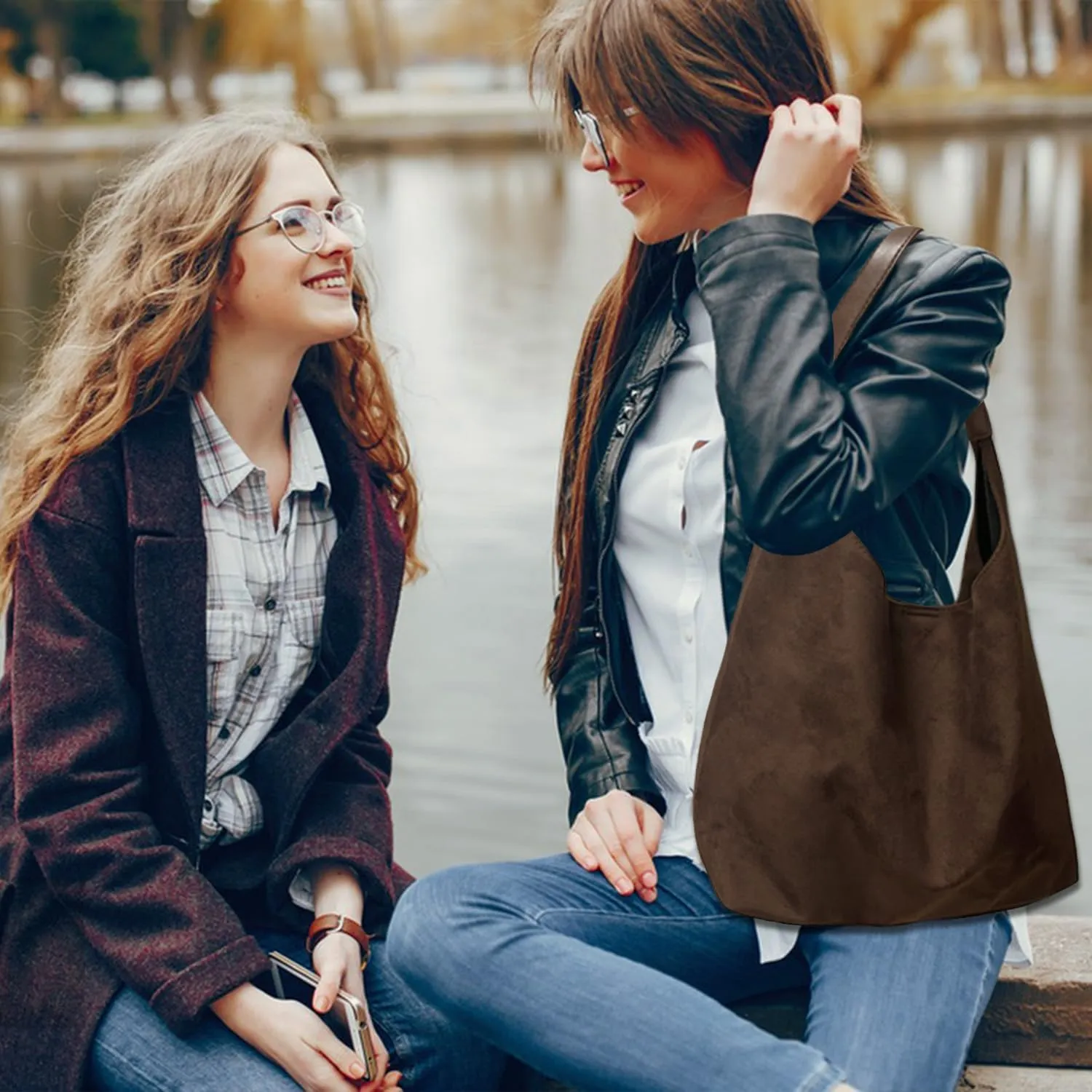 Suede Bags for Women New Suede Tote Bag for Women Fashionable Suede Bag Retro Suede Slouchy Bag Suede Shoulder Bag