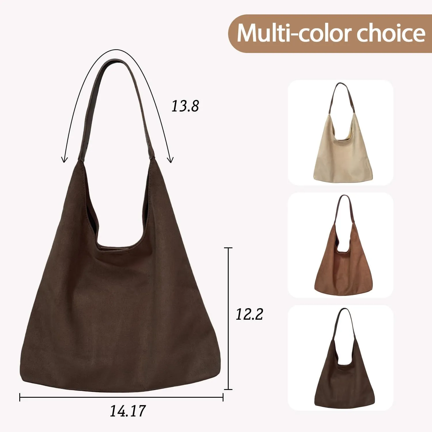 Suede Bags for Women New Suede Tote Bag for Women Fashionable Suede Bag Retro Suede Slouchy Bag Suede Shoulder Bag