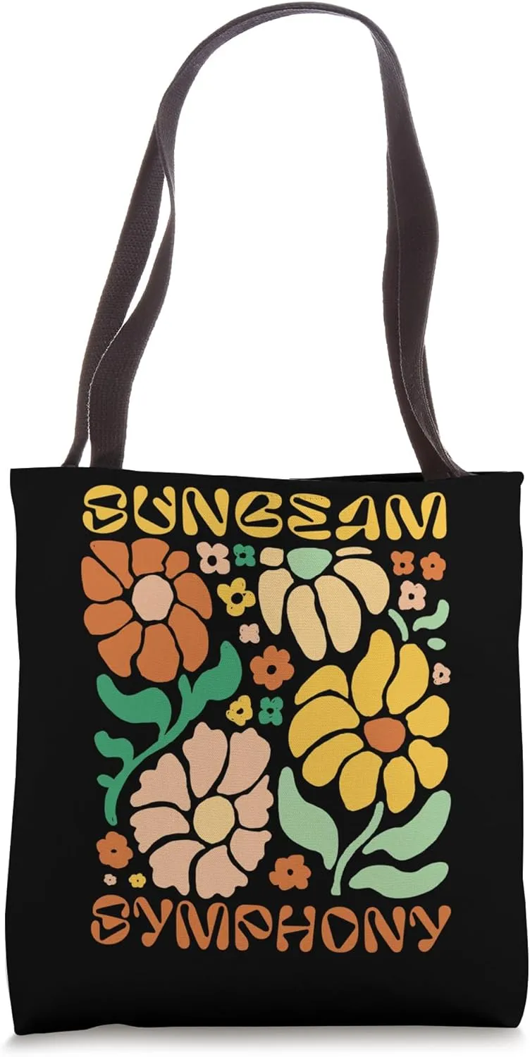 Sunbeam Symphony - Colorful Floral Design Tote Bag