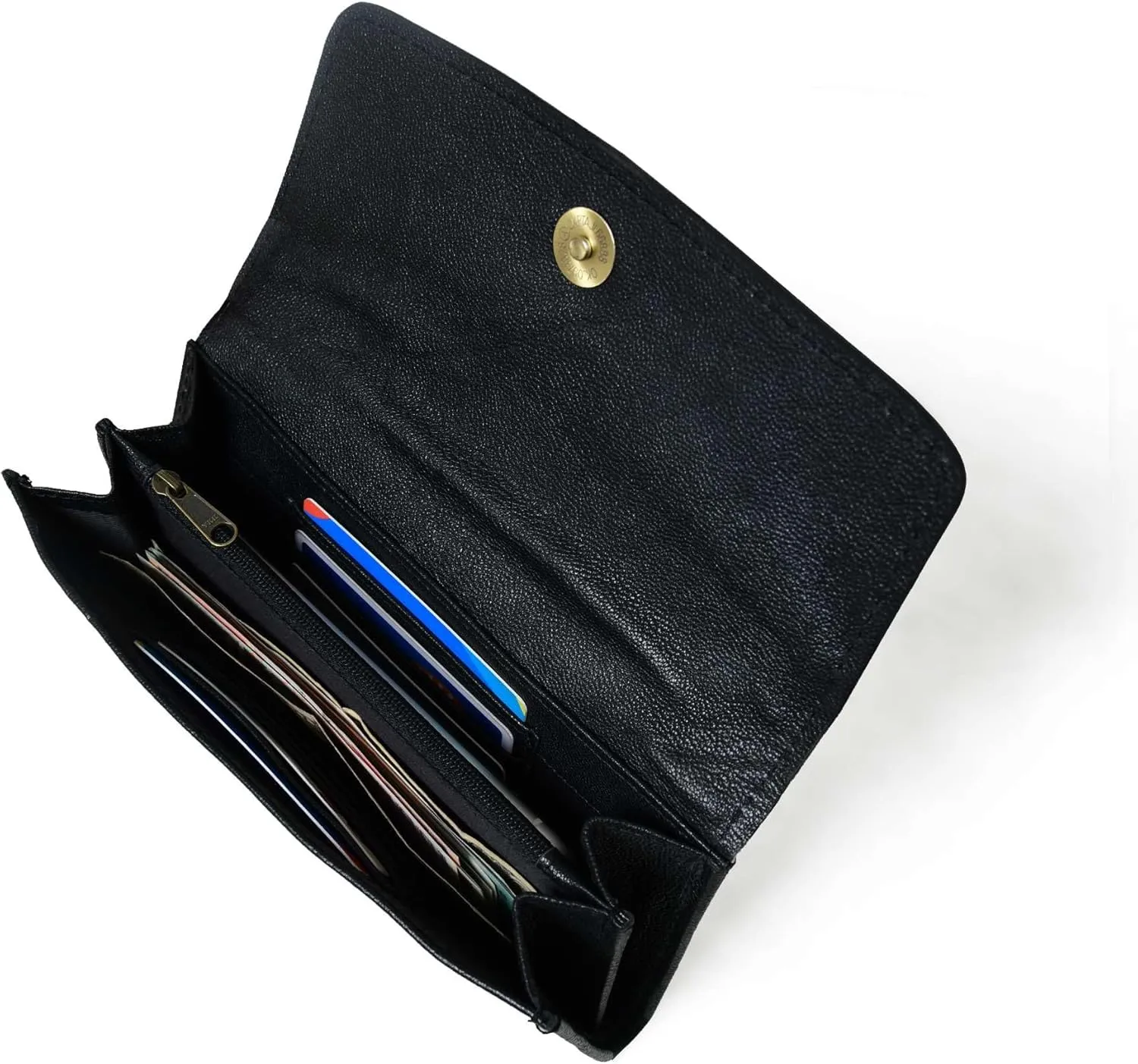 Sundown Stash Tooled Leather Cowhide Hair On Wallet for Women RFID Blocking Trifold Wallet