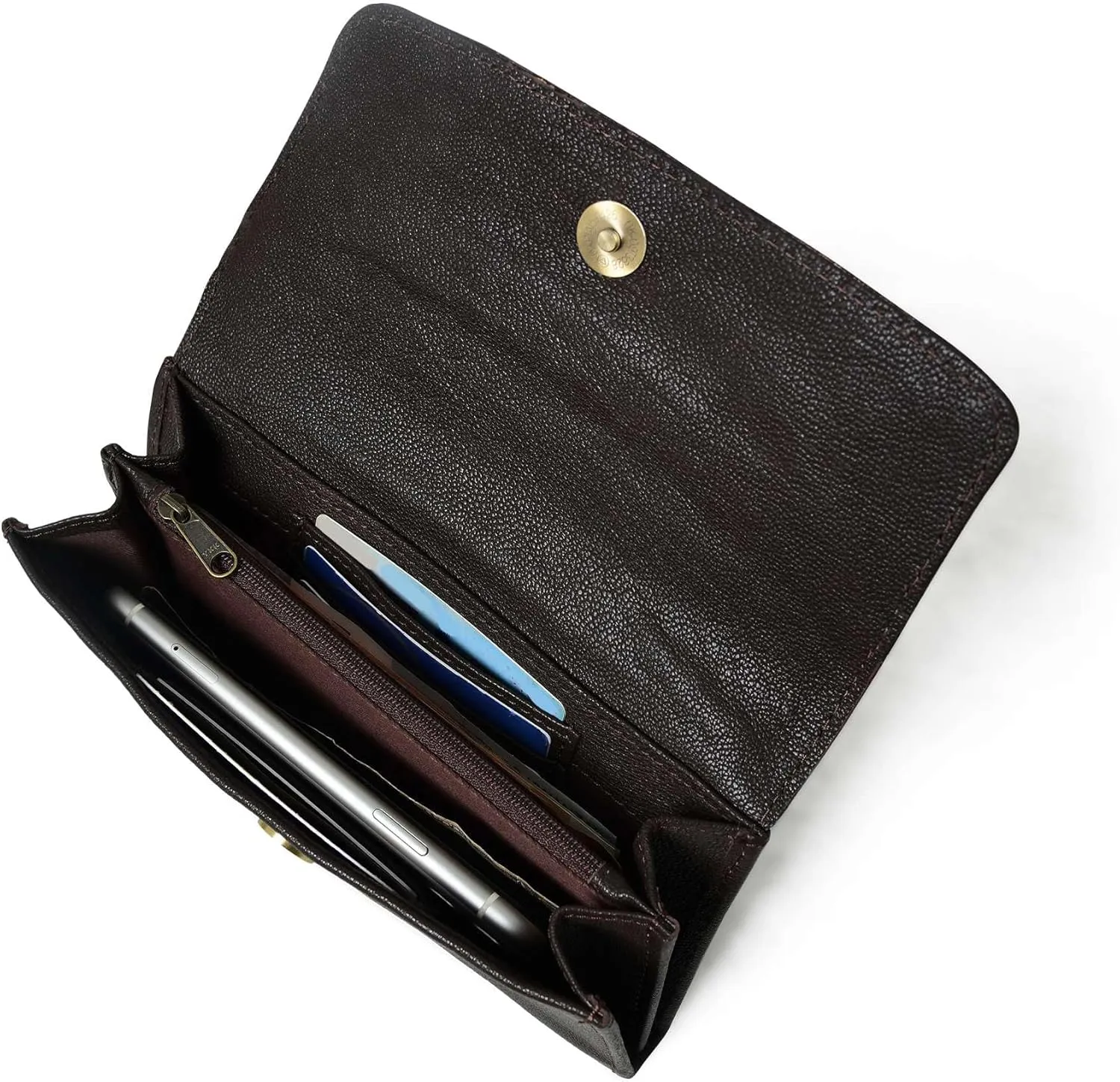 Sundown Stash Tooled Leather Cowhide Hair On Wallet for Women RFID Blocking Trifold Wallet