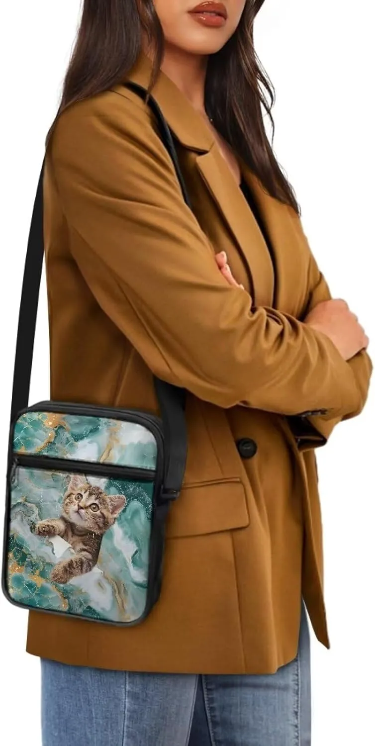 Suobstales Crossbody Bag for Women Men, Small Sling Pack Handbag for Work Business, Lightweight Messenger Shoulder Travel Bag