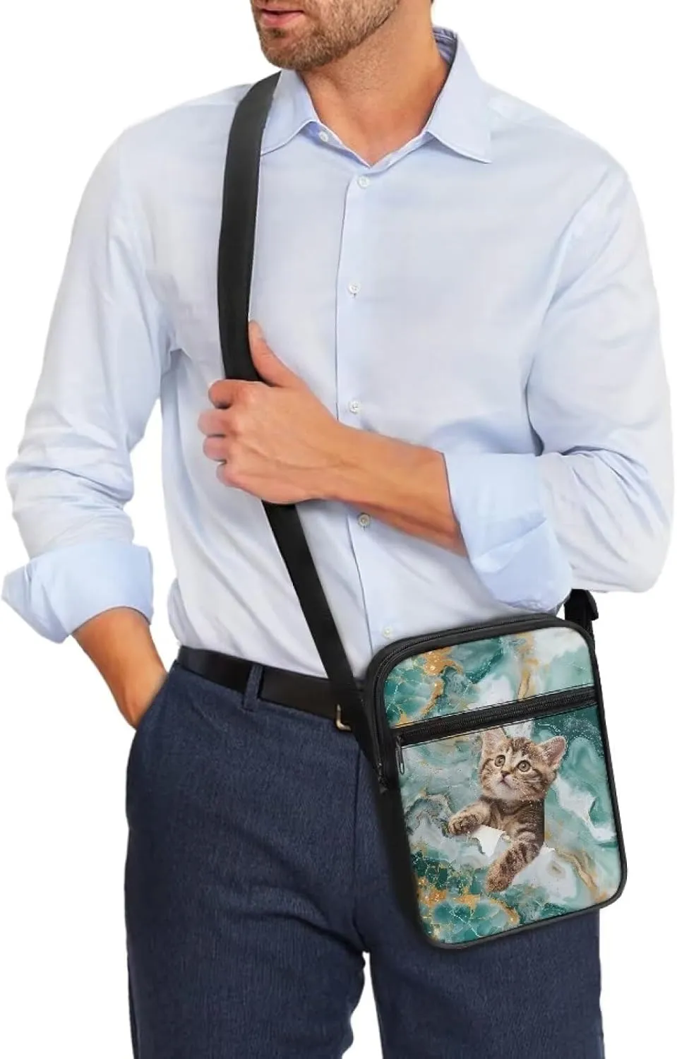 Suobstales Crossbody Bag for Women Men, Small Sling Pack Handbag for Work Business, Lightweight Messenger Shoulder Travel Bag