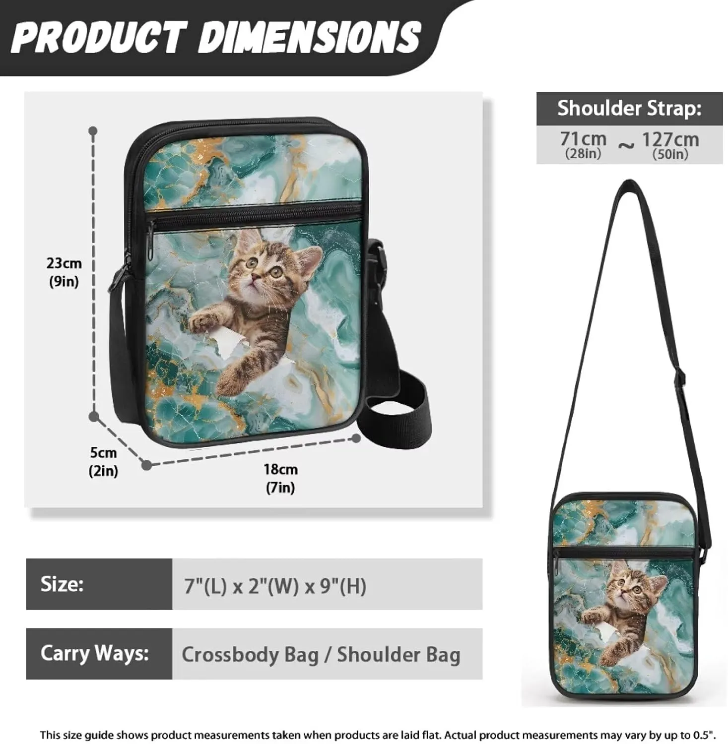Suobstales Crossbody Bag for Women Men, Small Sling Pack Handbag for Work Business, Lightweight Messenger Shoulder Travel Bag
