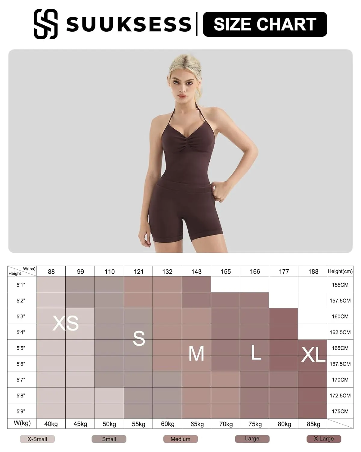 SUUKSESS Women Halter Backless Sports Bra Seamless Padded Ribbed Workout Set Gym Yoga Bra