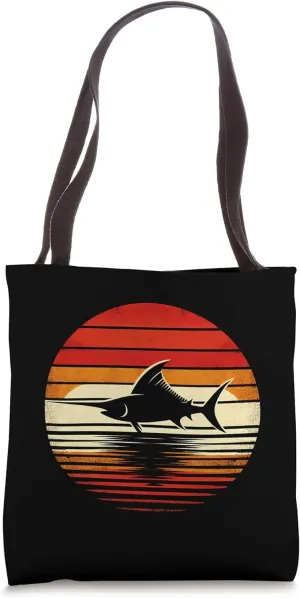 Swordfish Sunset Retro Style Safari Vintage 70s Fishing Tote Bag
