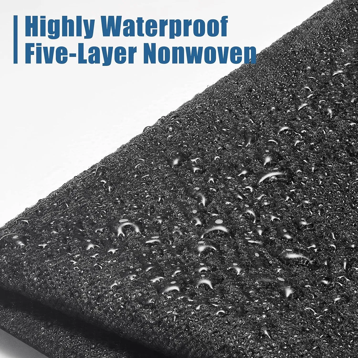 SYERAL Tire Covers Set of 4,Upgraded 5 Layer Nonwoven RV Wheel Covers, Waterproof Anti-UV Snow Sun Rain Tire Protectors Covers for Trailer,Camper,RV,Truck,SUV,25-27inch(S) Balck