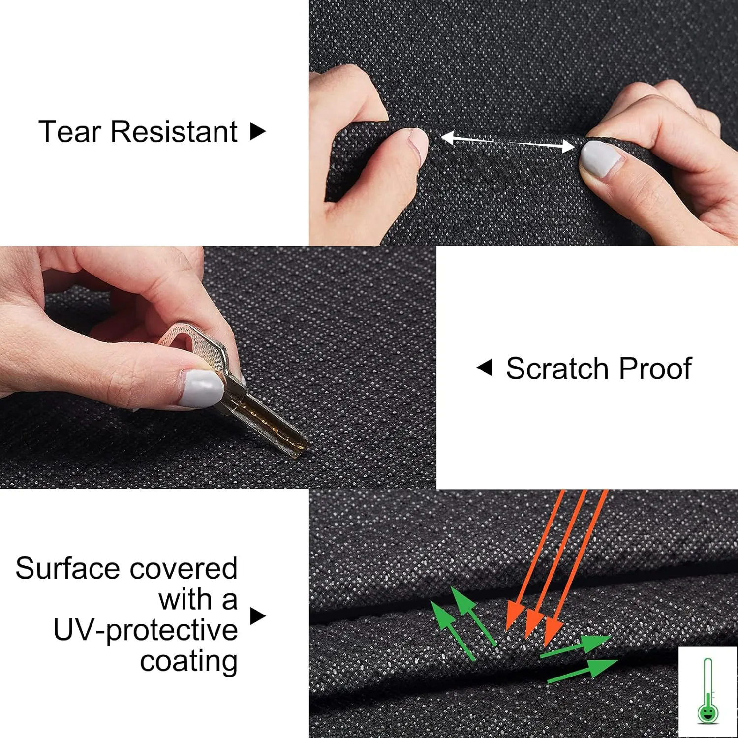 SYERAL Tire Covers Set of 4,Upgraded 5 Layer Nonwoven RV Wheel Covers, Waterproof Anti-UV Snow Sun Rain Tire Protectors Covers for Trailer,Camper,RV,Truck,SUV,25-27inch(S) Balck