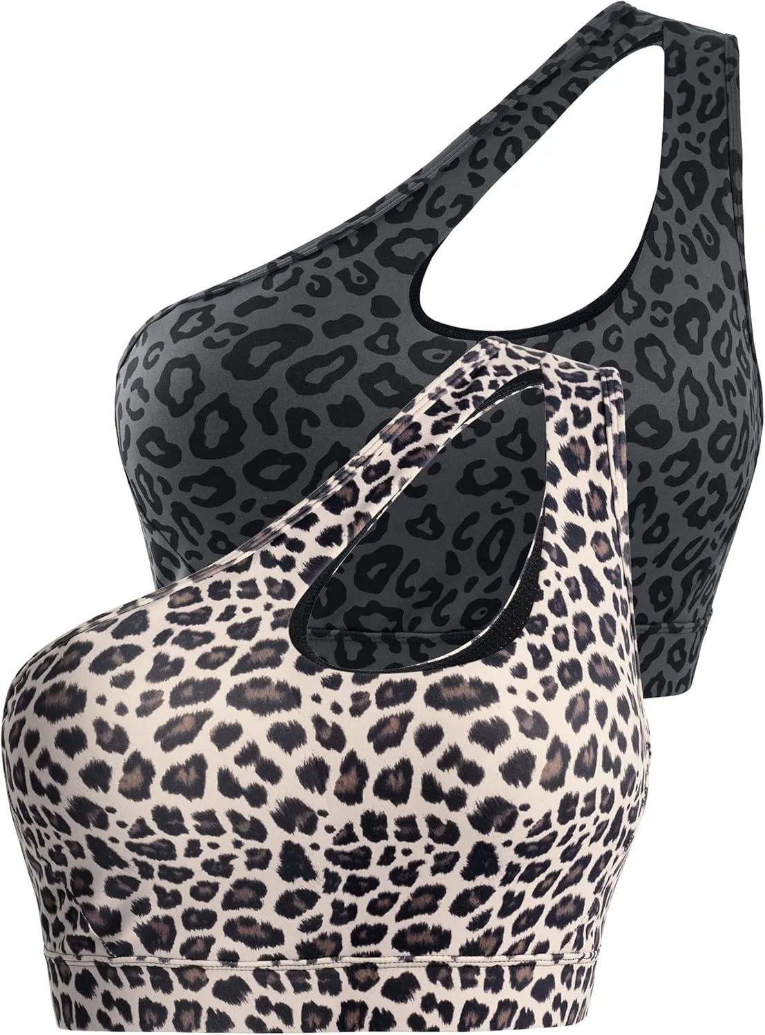Sykooria Womens One Shoulder Sports Bras Workout Left Strap Yoga Bras Cute Medium Support Crop Tops