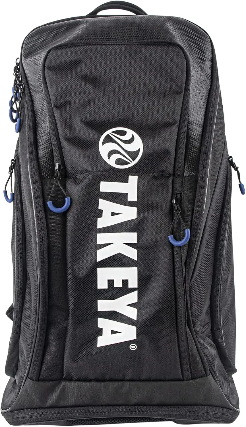 Takeya Sport Pickleball Backpack - Athletic Bag with Pockets for Shoes, Paddle, Water Bottle & More - Durable Sports Bag with Padding - Modern Bag for Outdoor Activities & Sports - Black/Blue