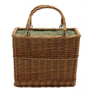 Tall rectangular Green tweed Chiller Basket