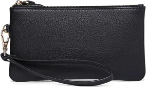 Tapp Collections Women's Wristlet Clutch Slim Leather Wallet RFID Blocking Pouch - Black