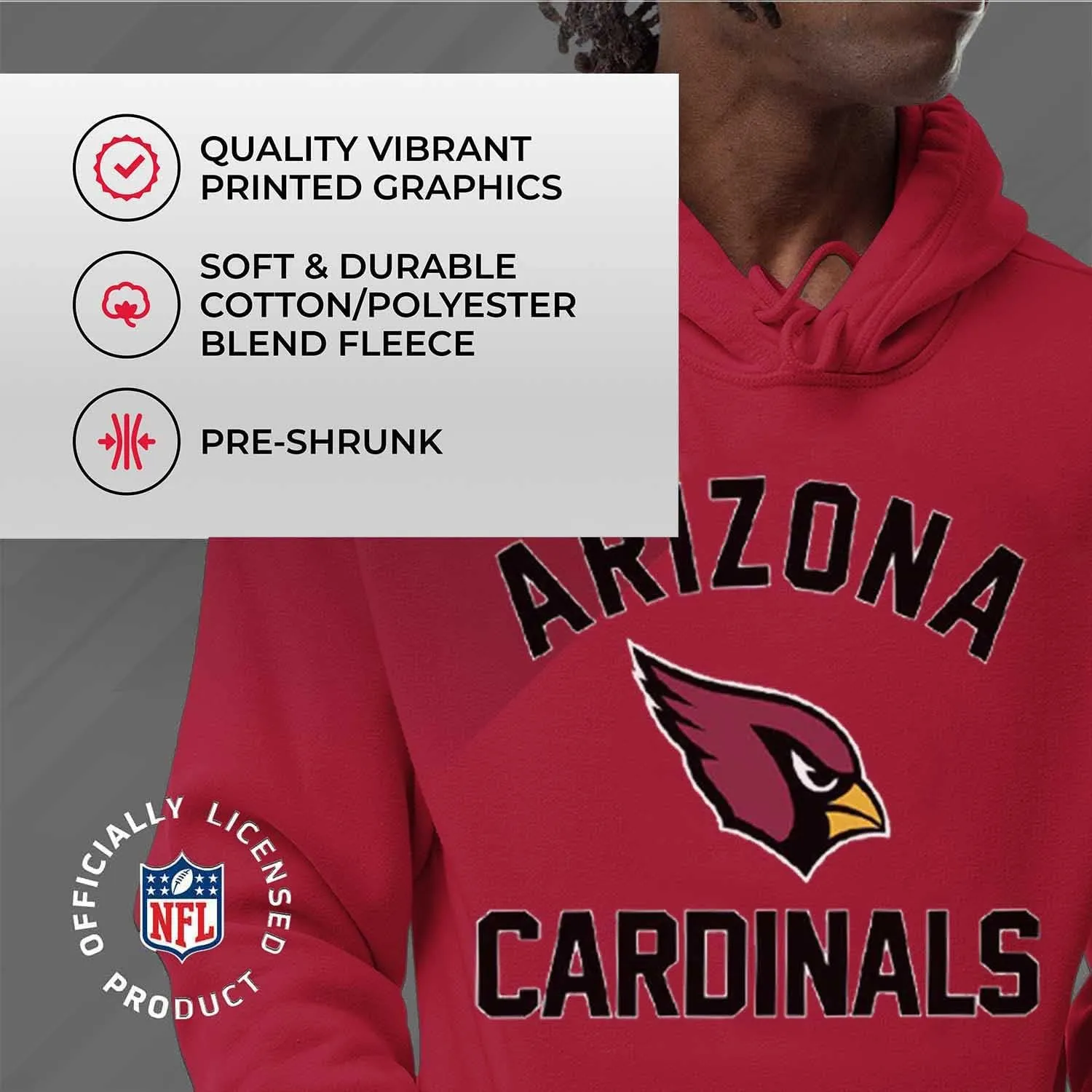 Team Fan Apparel NFL Adult Gameday Hooded Sweatshirt - Poly Fleece Cotton Blend - Stay Warm and Represent Your Team in Style