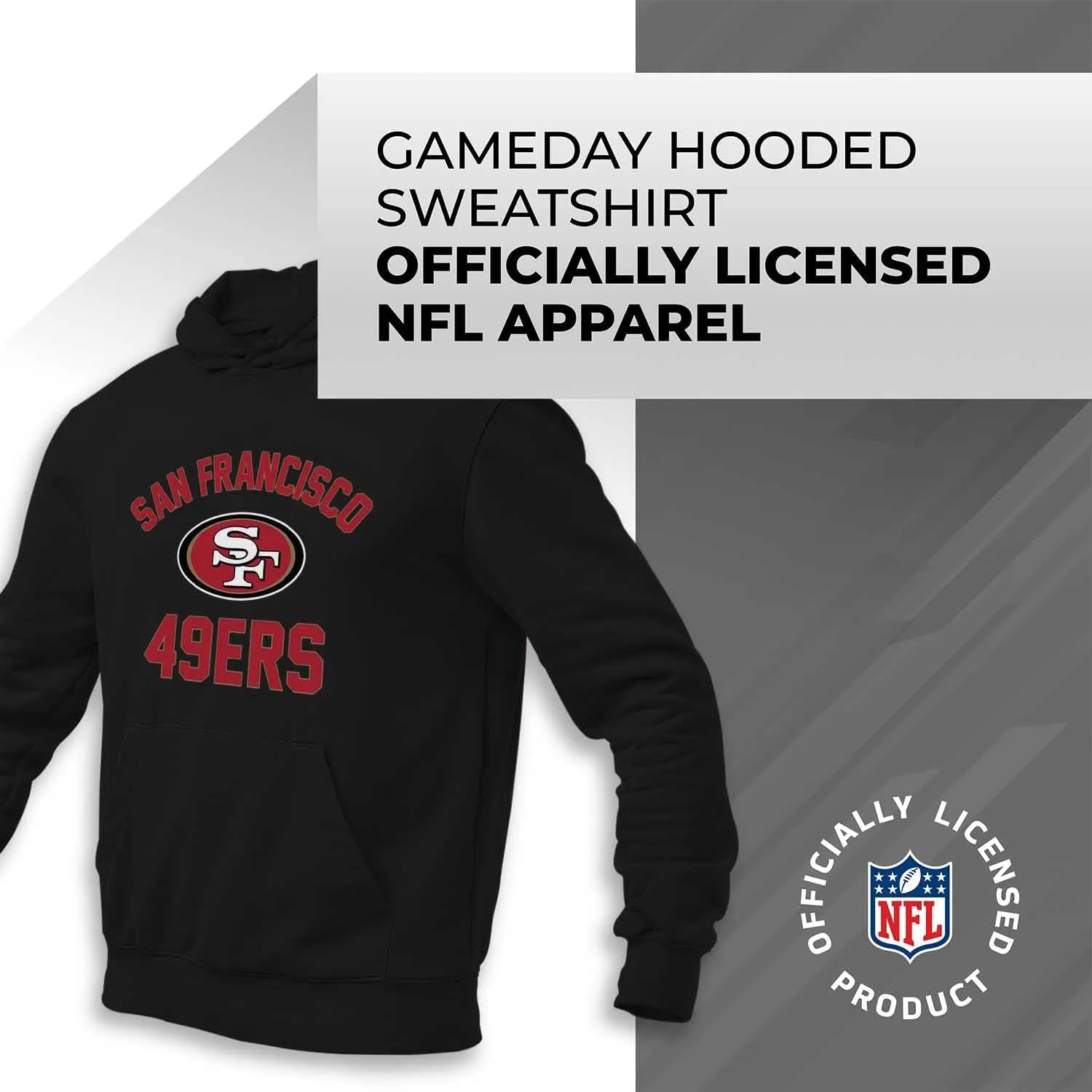 Team Fan Apparel NFL Adult Gameday Hooded Sweatshirt - Poly Fleece Cotton Blend - Stay Warm and Represent Your Team in Style